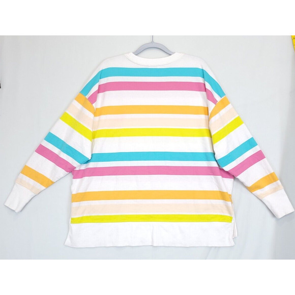 Crown & Ivy Sweater Multicolor Color Stripe Women L - Picture 2 of 10